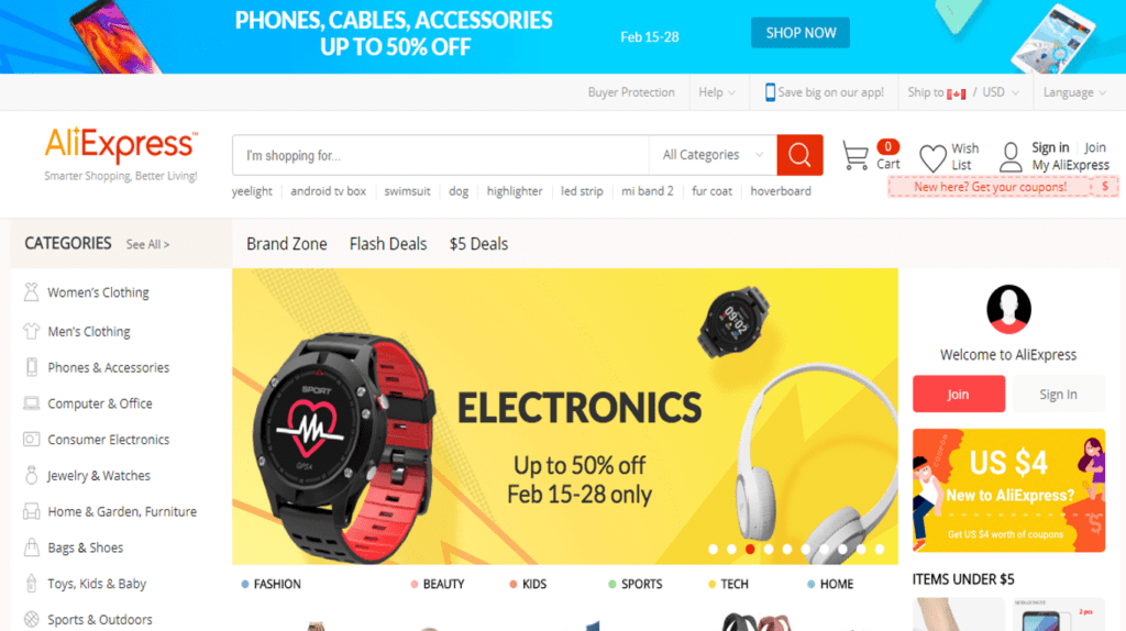 AliExpress website
