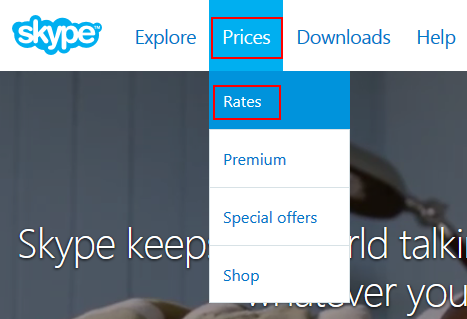 How to check Skype calling rates