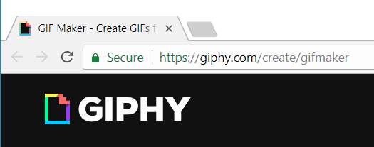 The logo and GIF maker address of GIPHY