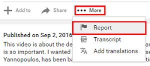 Report YouTube videos