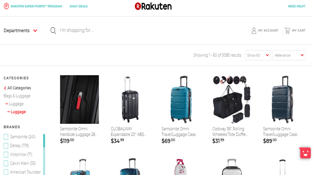 Rakuten website