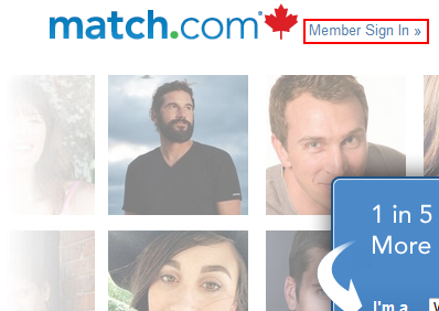 Match.com sign in button