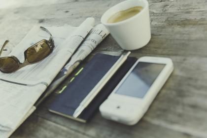 Smartphone on a desk