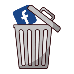 Putting the Facebook icon in a trash can