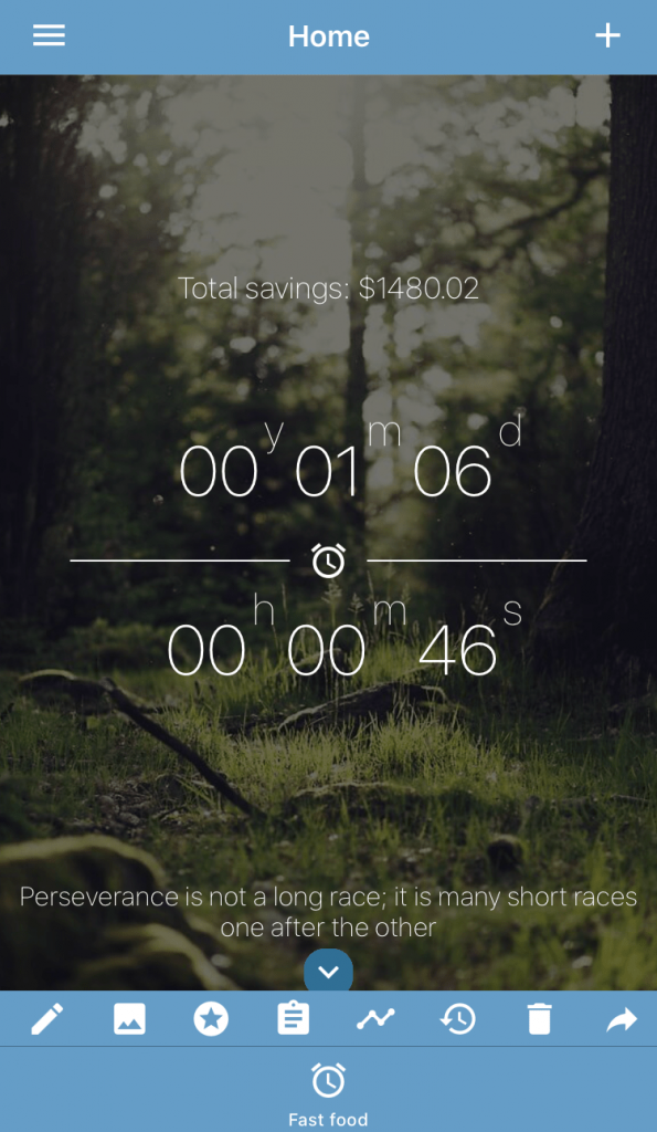 Sober Time home screen