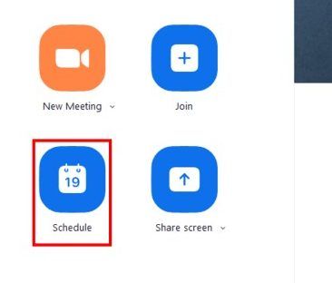 Desktop app home screen with Schedule button