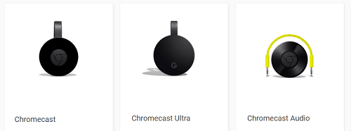 Various Google Chromecast devices