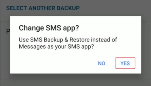 Confirm a change in default messaging app