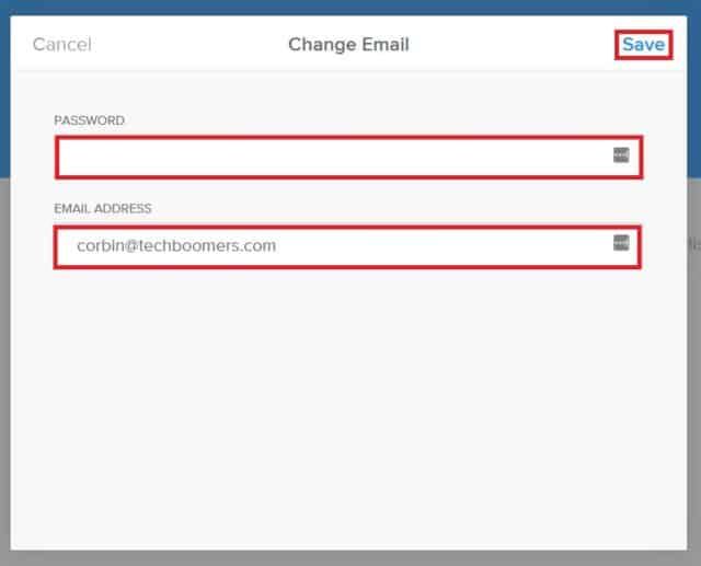 Type in a new email address for your account and save your changes