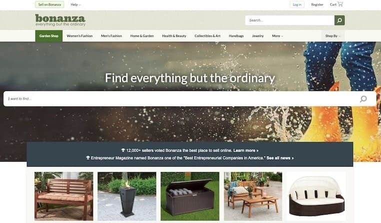 Bonanza homepage