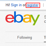 eBay register button