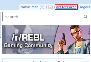 How to access your Reddit preferences