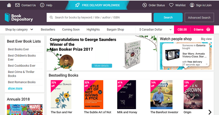 Book Depository website