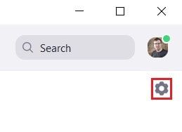 Settings button for the Zoom desktop client