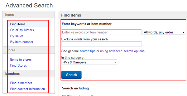 Use advanced search criteria to do a more specific search