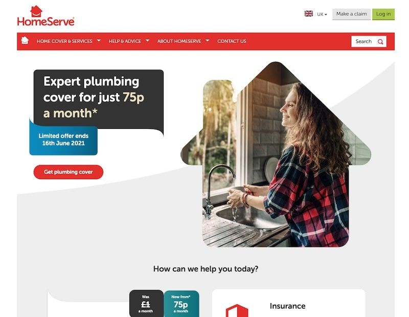 HomeServe homepage