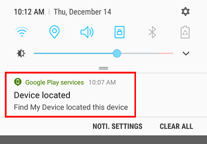 Find My Device notifications