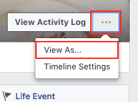 View your profile as a different user