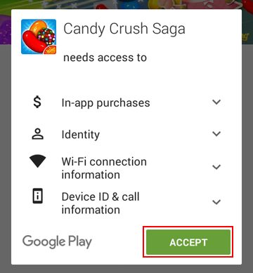 How to give Candy Crush Saga permission to access your mobile device functions