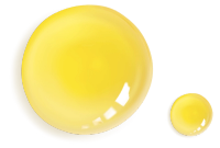 a large yellow circle and a smaller yellow circle on a black background