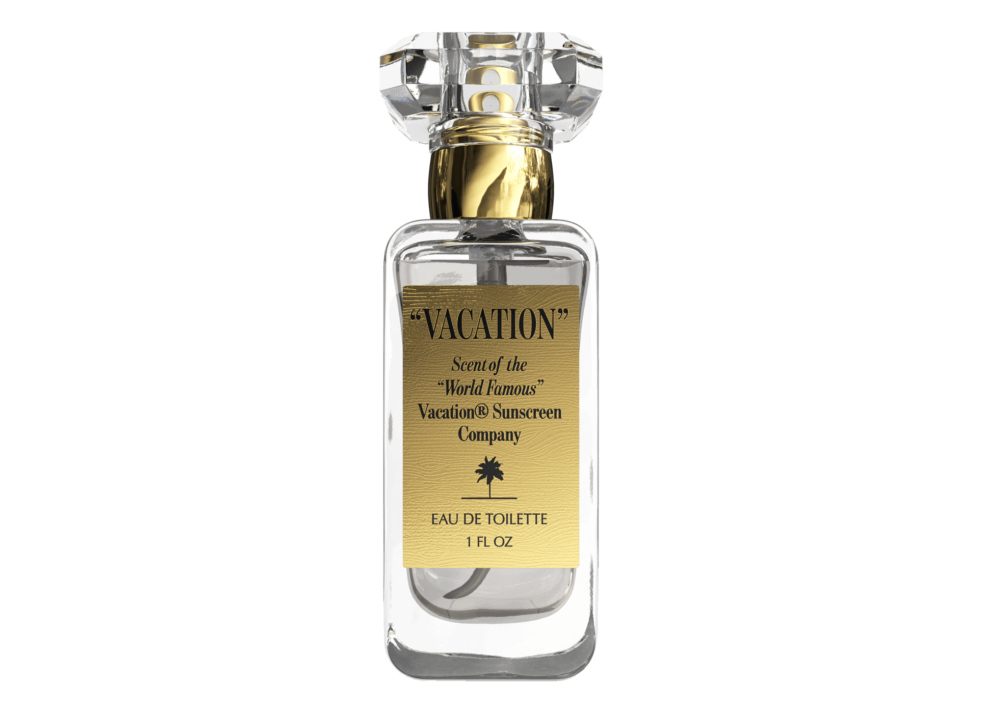 a bottle of vacation scent of the world famous vacation sunscreen company