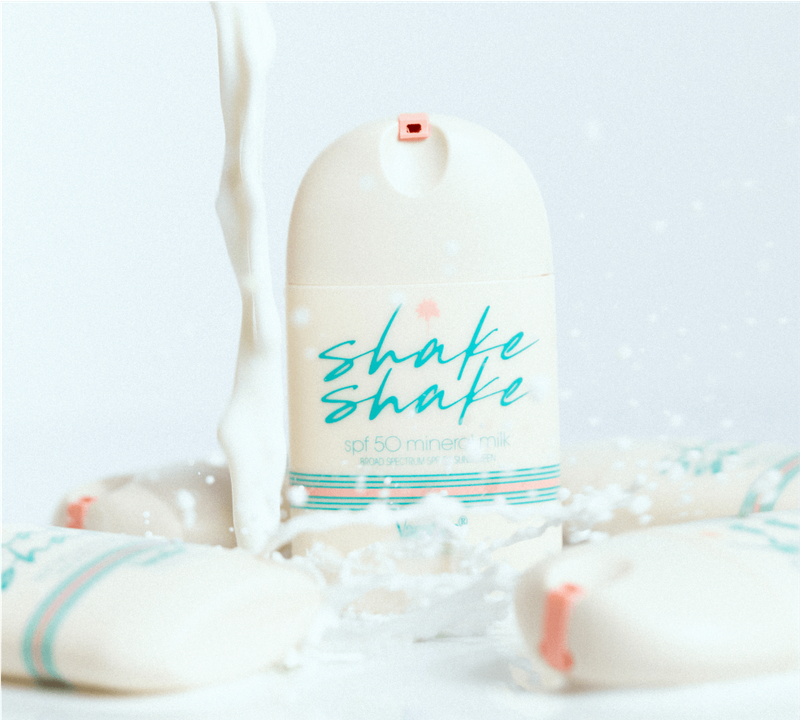a bottle of shake shake spf 50 mineral milk