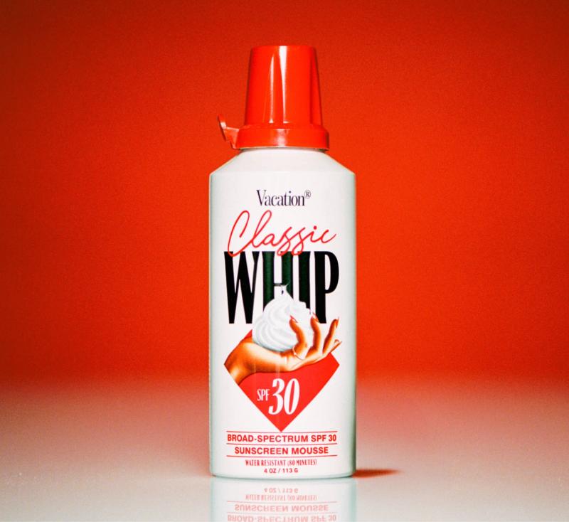 a can of Classic Whip on a red gradient background