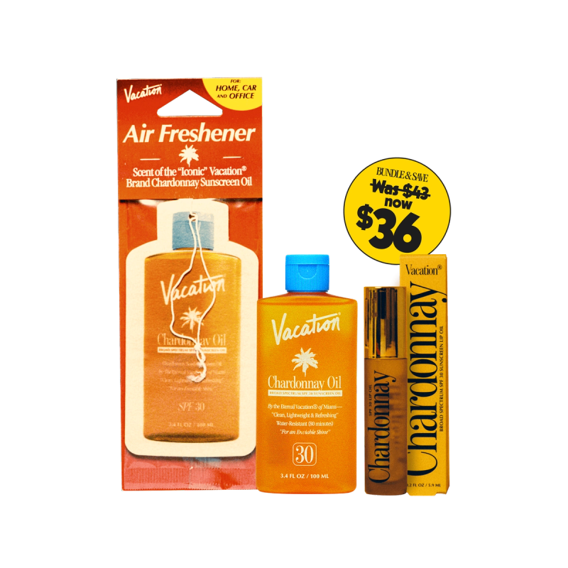 Vacation® Chardonnay Trio -  Lip Oil, Sunscreen Oil, & Air Freshener