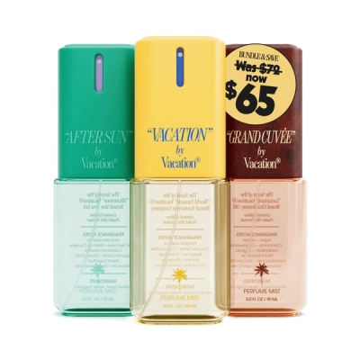 three bottles of Vacation® Brand Body Mist in Various Scents