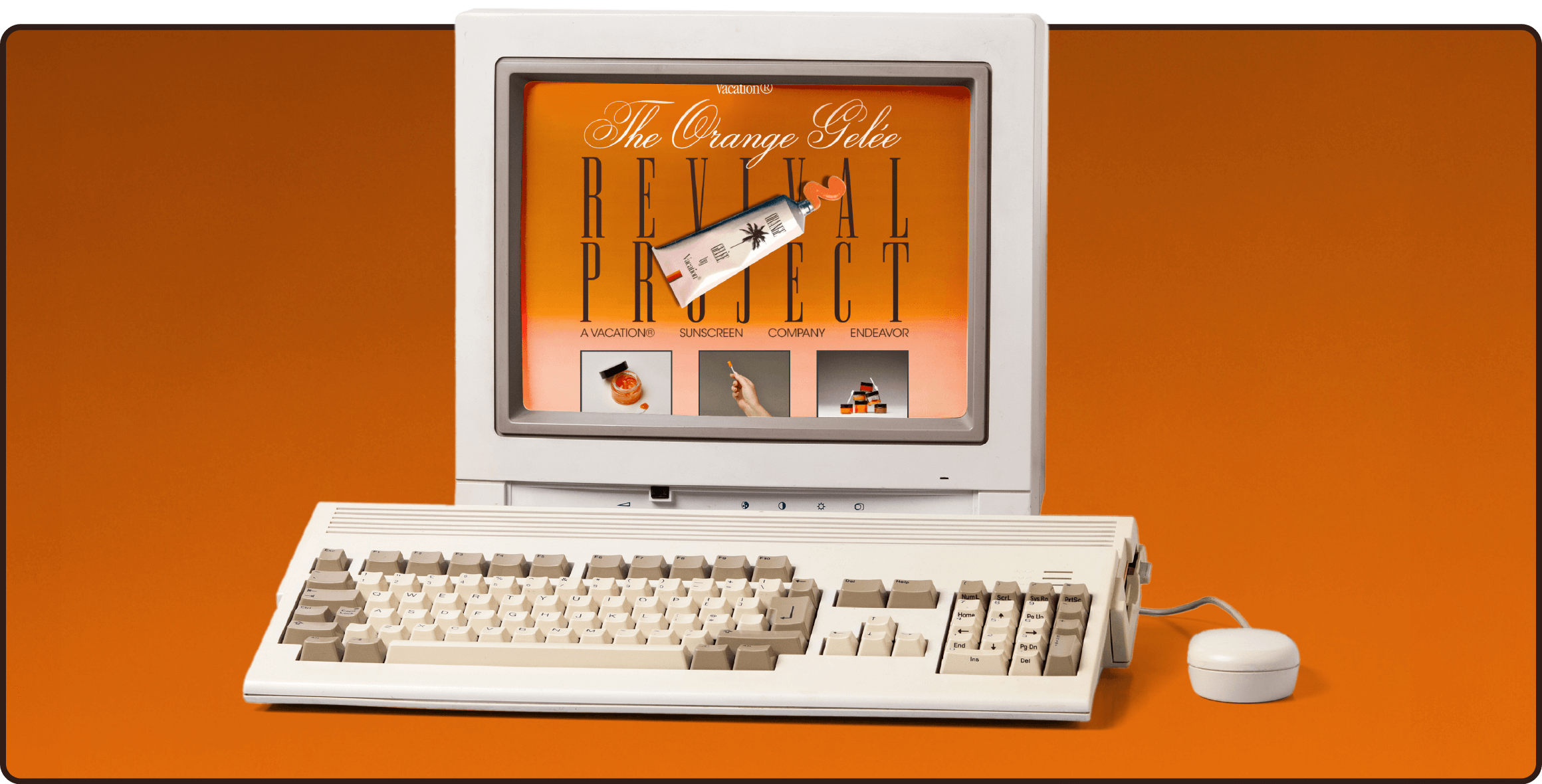 a computer with the orange sole project on the screen