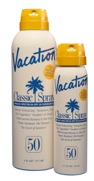 two bottles of vacation classic spray spf 50 sunscreen