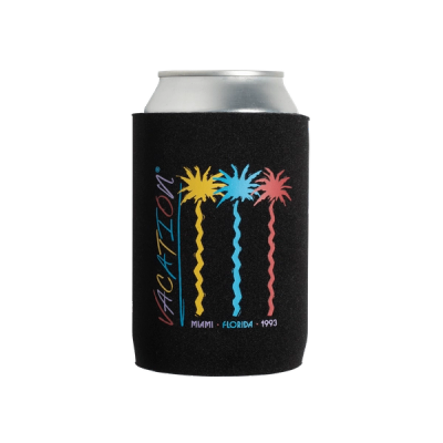 acan wearing a Vacation® Jazz Palms Beverage Sleeve