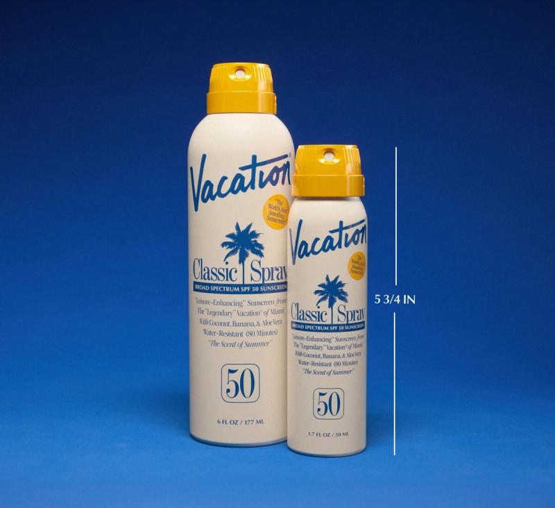 A size comparison between a full-sized Classic Spray and a 5 3/4 inch mini