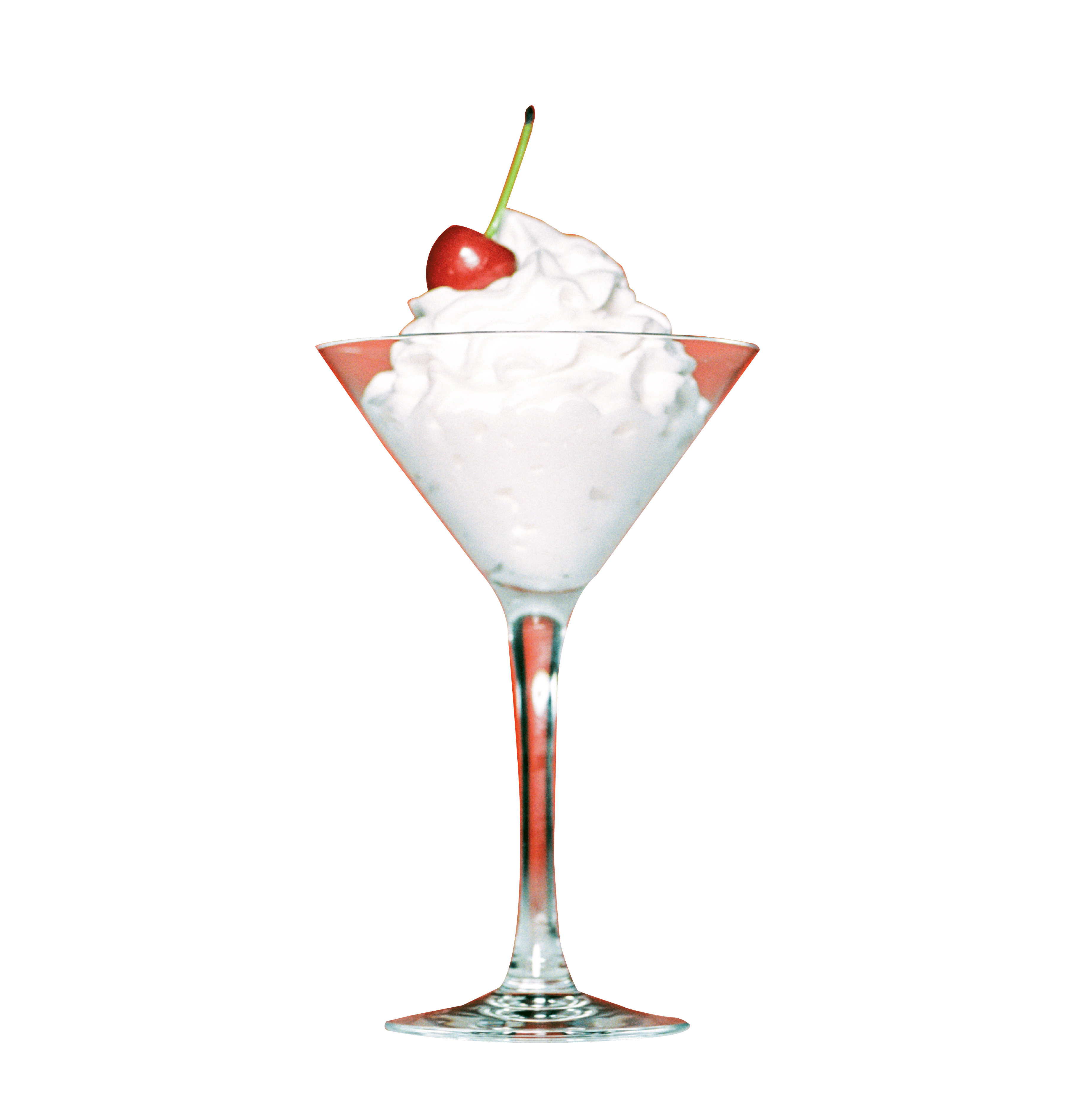 a martini glass filled with whipped cream sunscreen