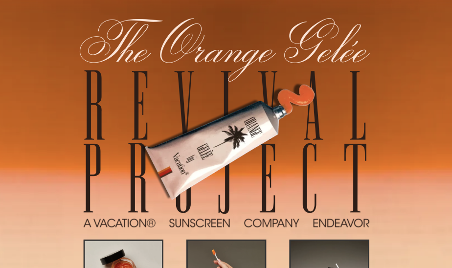 an advertisement for the orange gelee revival project