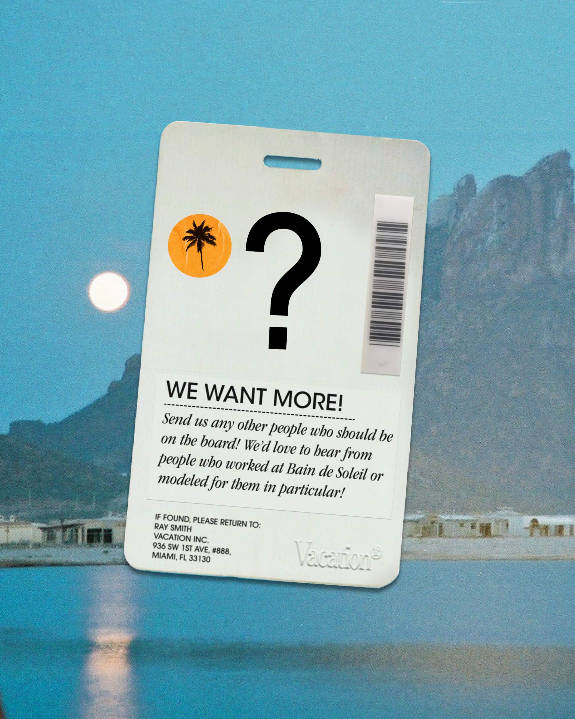 a card that says we want more on it