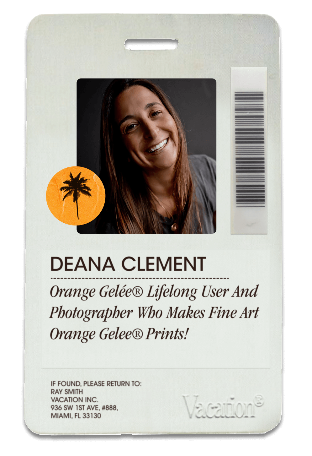 an ID badge for deana clement