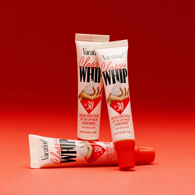 Three Vacation Classic Whip SPF 30 lip balm tubes