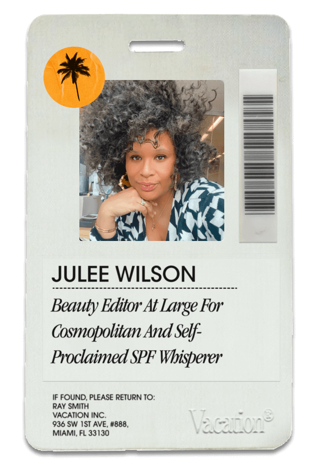an ID badge for Julee Wilson