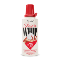 a bottle of vacation classic whip spf 30 sunscreen 