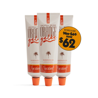 three tubes of vacation brand orange gelée