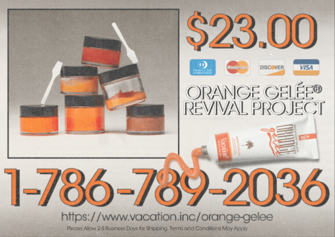 an advertisement for orange gelee revival project
