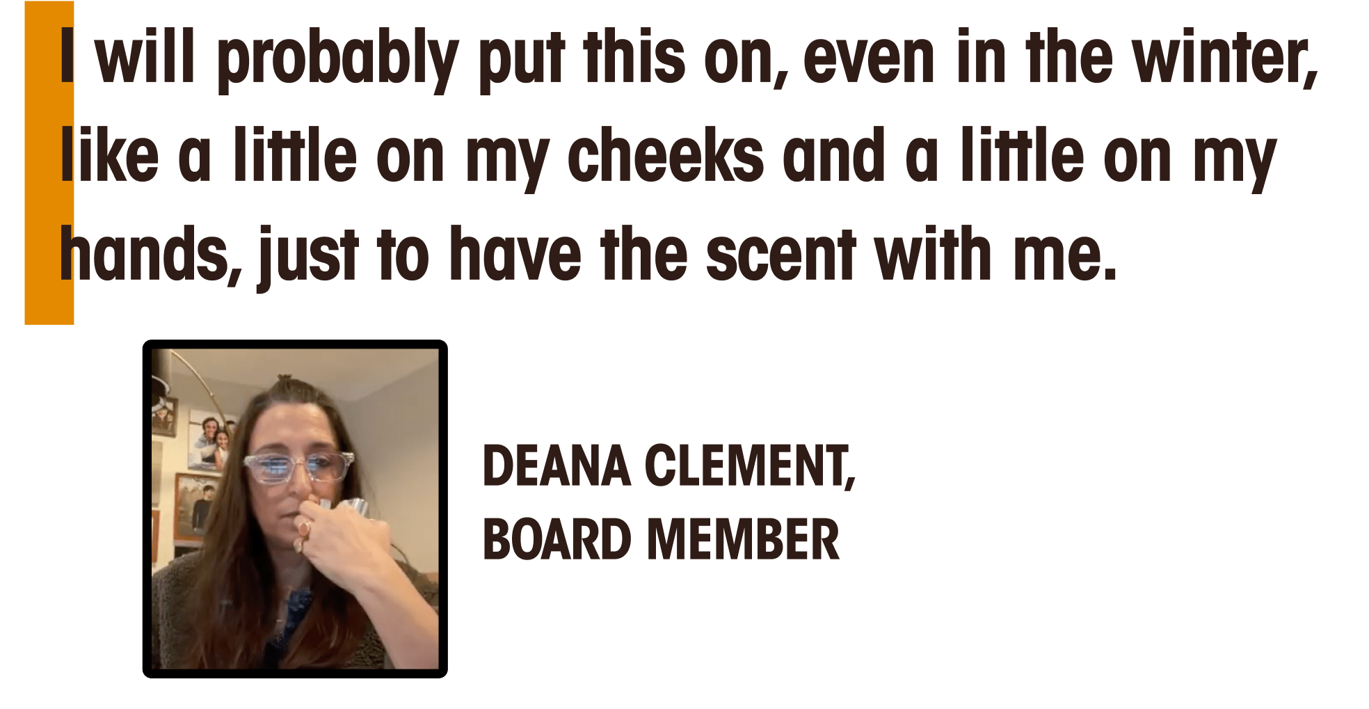 a picture of a woman with the name deana clement on the bottom