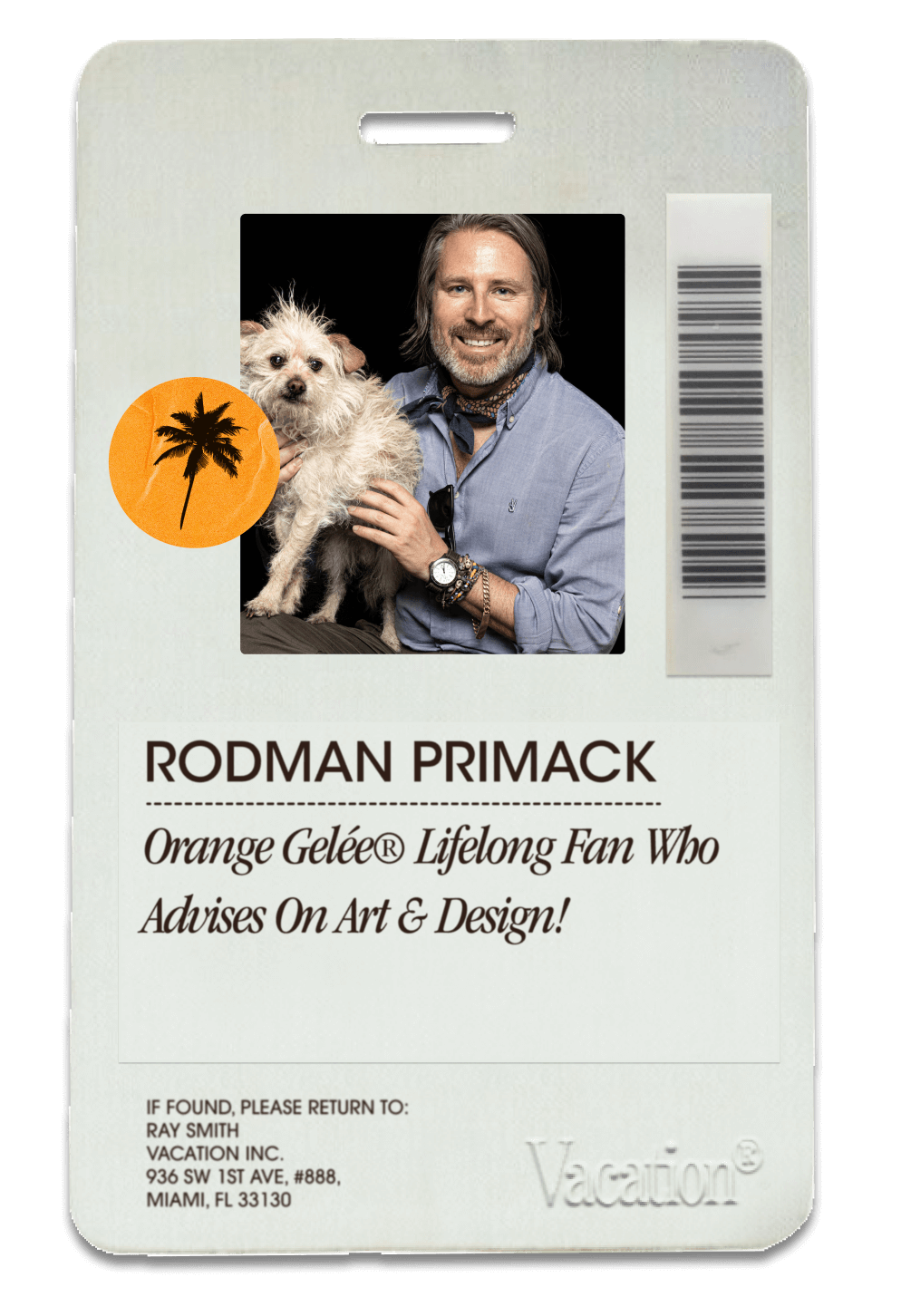 an ID badge for Rodman Primack