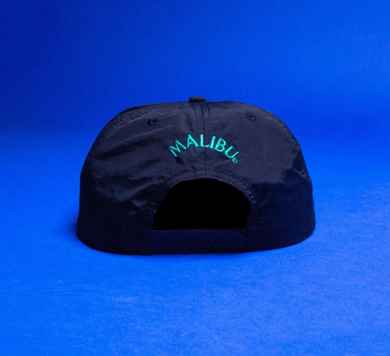 the back of the Corporate Disco hat with Malibu logo