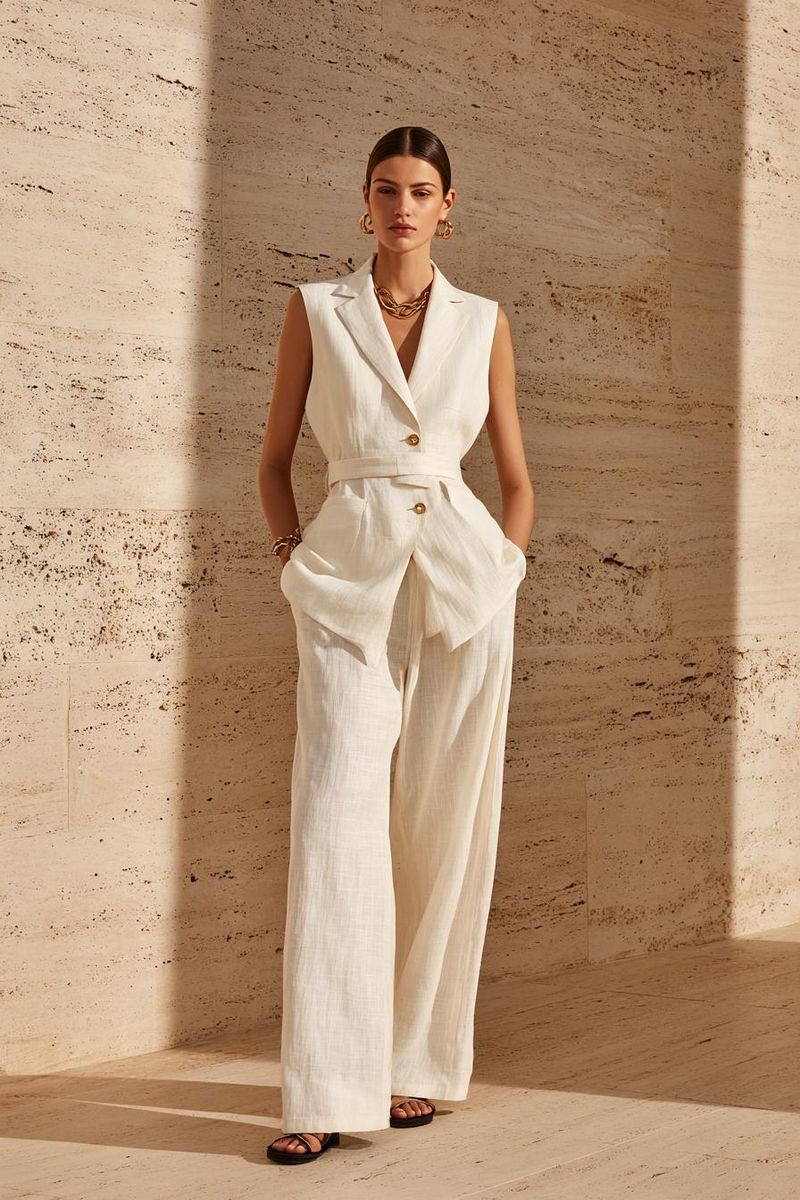 Woman in elegant summer outfit look 3