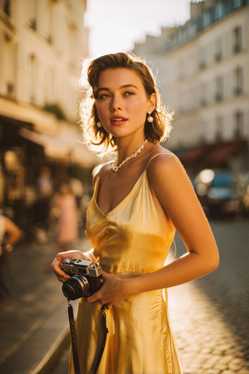 Woman in elegant summer outfit look 4