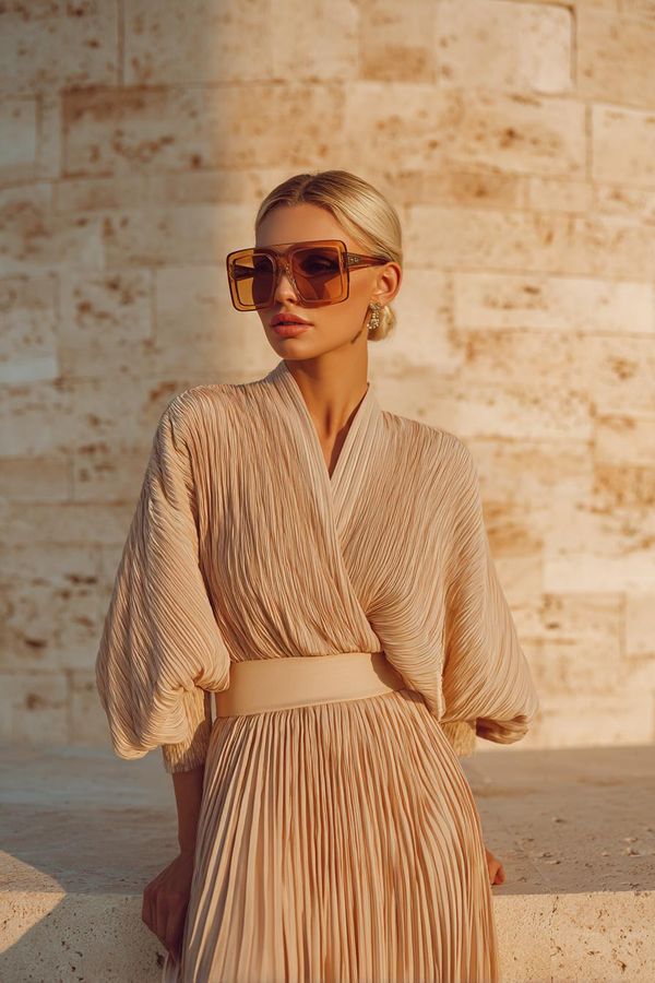 Woman in elegant summer outfit look 2