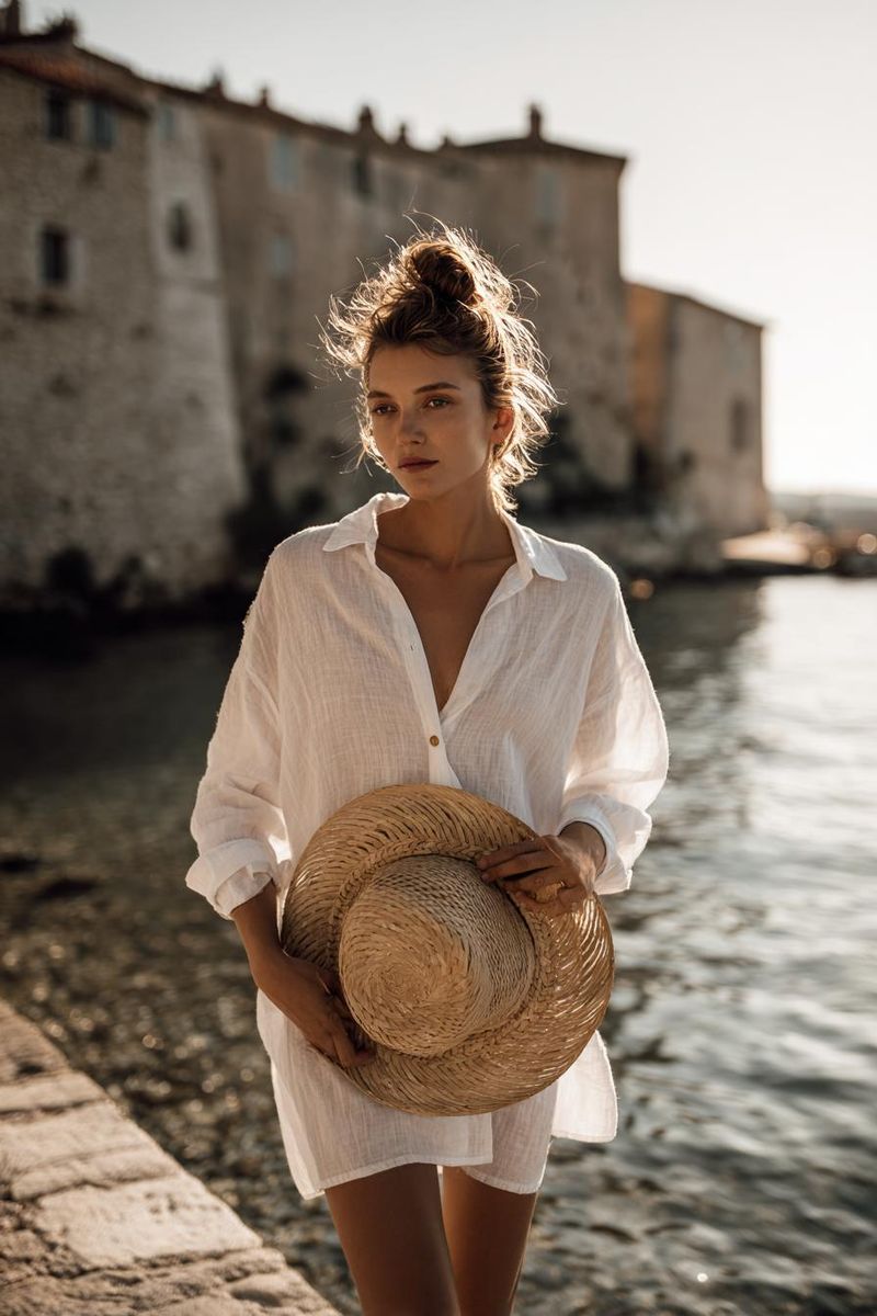 Woman in elegant summer outfit look 4