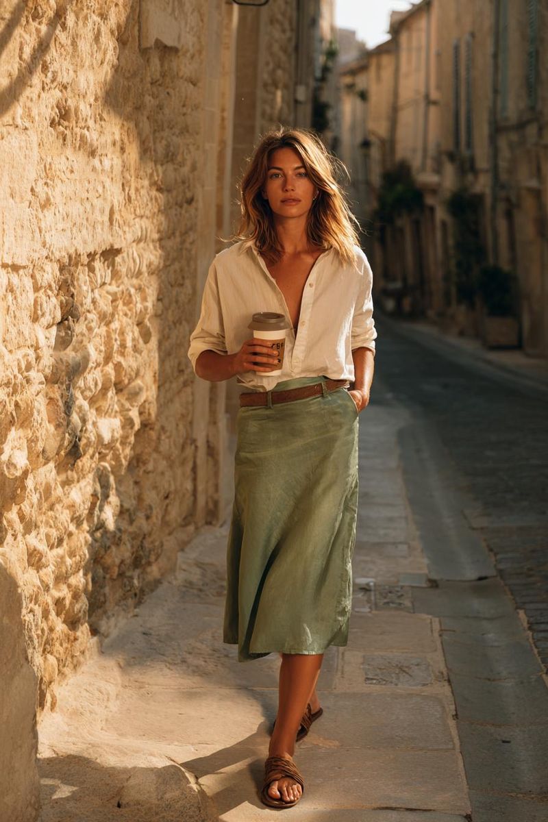 Woman in elegant summer outfit look 3